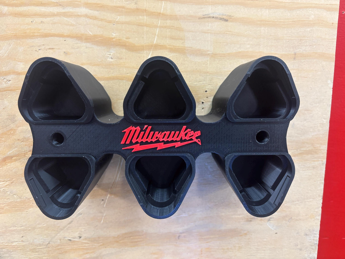 Wall Mount Holder for Milwaukee M12 Batteries – holds 6 Batteries, Optional Packout Mounting
