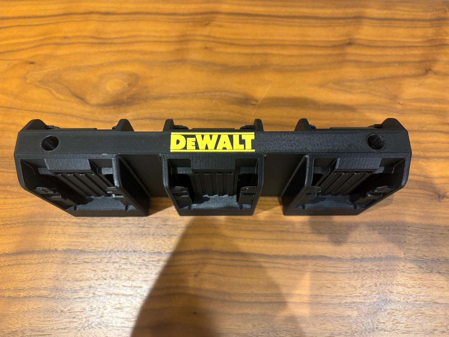 Wall Mount Holder for DeWalt 20V and 60V Batteries – holds 6 Batteries, Optional Milwaukee Packout Mounting