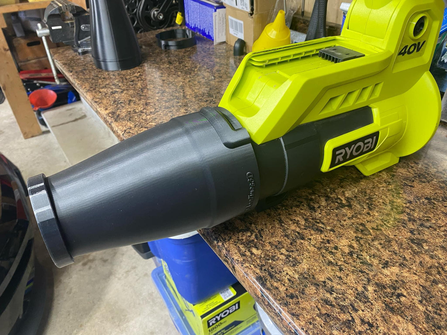Short Round Nozzle For RYOBI 110MPH 525CFM 40V Jet Fan Leaf Blower RY40408VNM, RY40406VNM