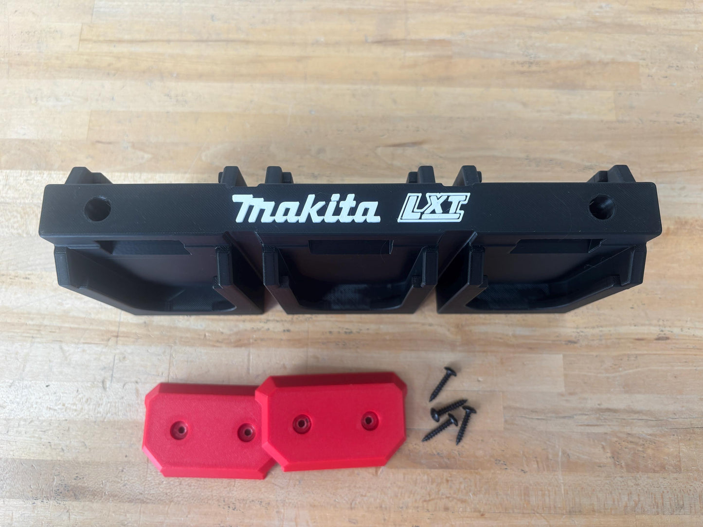 Wall Mount Holder for Makita 18V LXT Batteries – holds 6 Batteries, Optional Packout Mounting