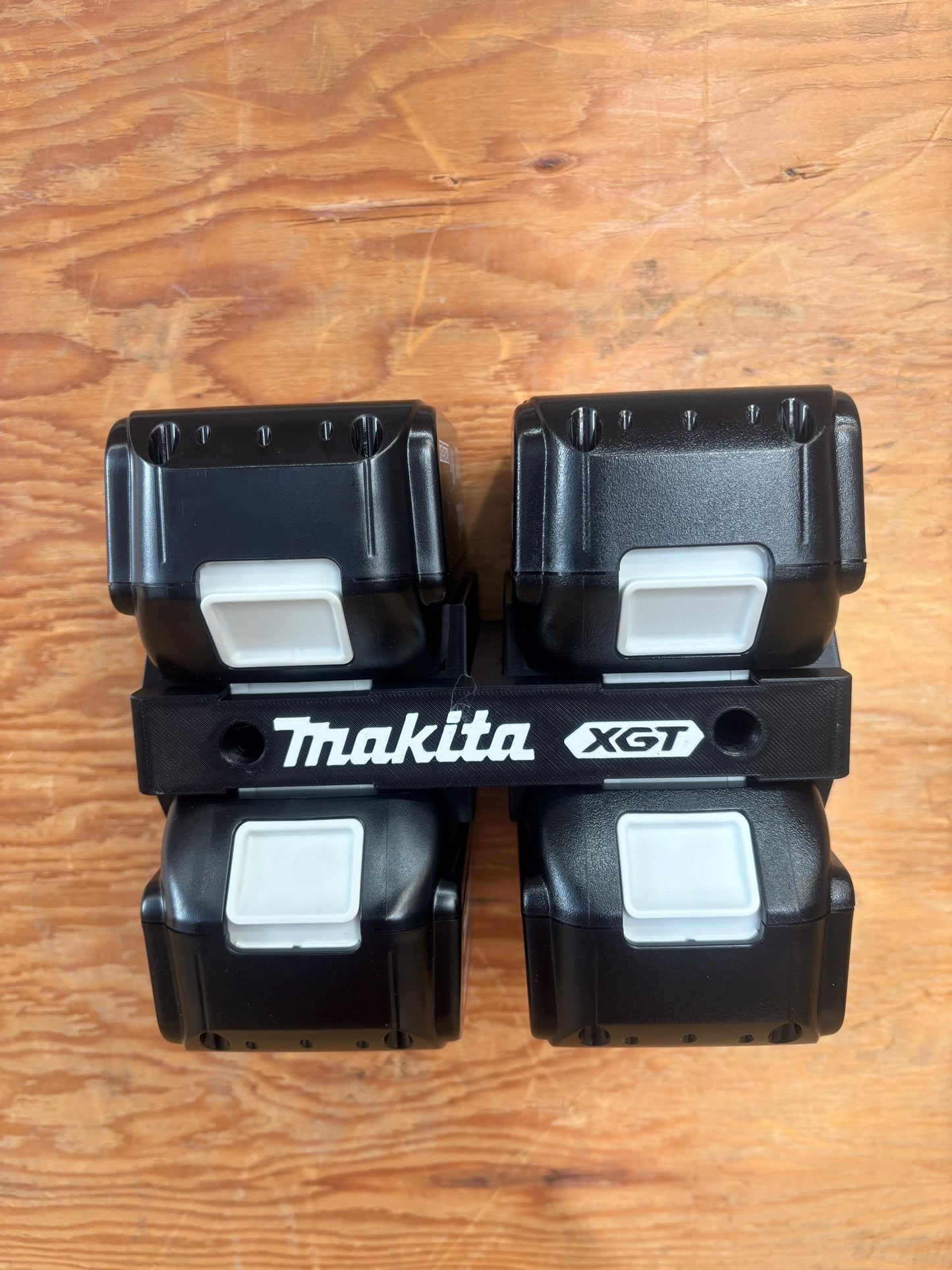 Wall Mount Holder for Makita 40V XGT Batteries – holds 4 Batteries, Optional Packout Mounting