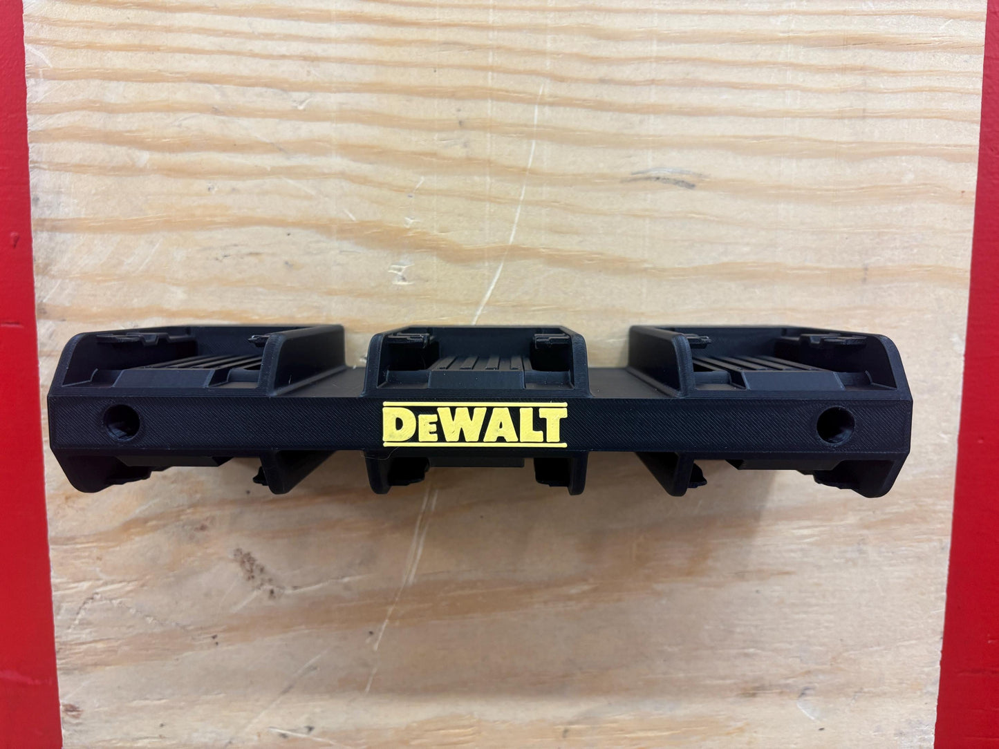 Wall Mount Holder for DeWalt 20V and 60V Batteries – holds 6 Batteries, Optional Milwaukee Packout Mounting
