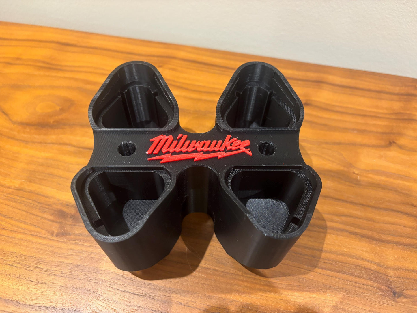 Wall Mount Holder for Milwaukee M12 Batteries – holds 4 Batteries, Optional Packout Mounting