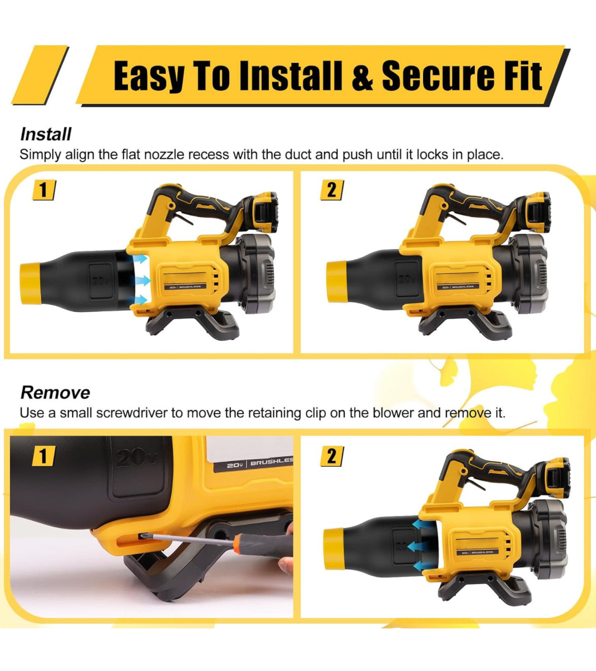 Short Flat Nozzle For DeWalt 20V DCBL722 Leaf Blower