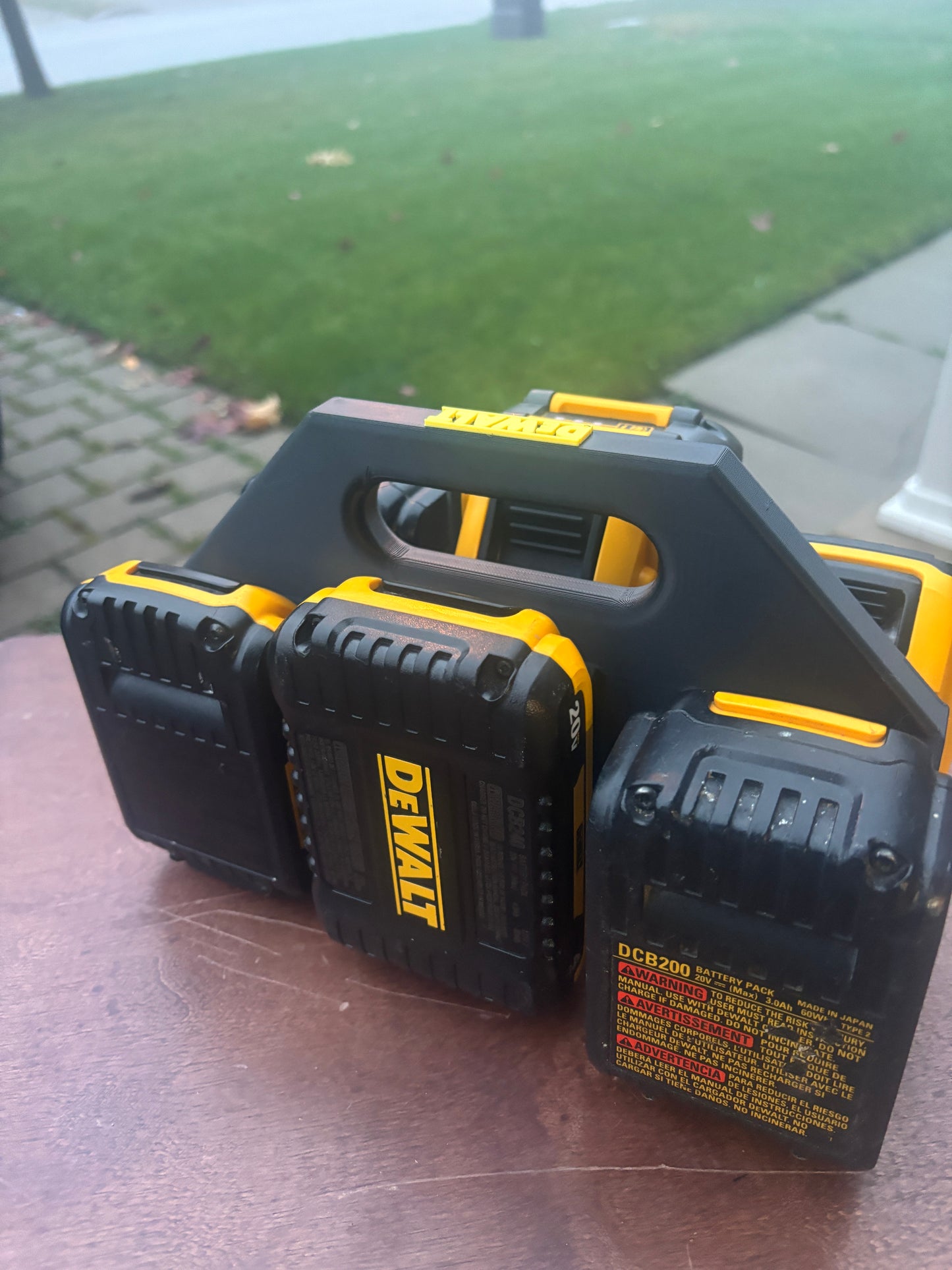 Battery Caddy for DeWalt 20V and 60V Battery – holds 6 Batteries, Optional Milwaukee Packout Mounting