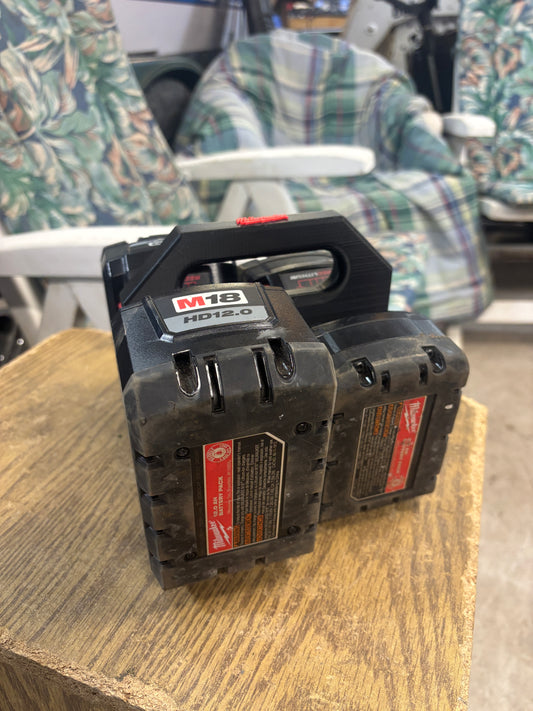 Battery Caddy for Milwaukee M18 Batteries  – holds 4 Batteries, Optional Milwaukee Packout Mounting