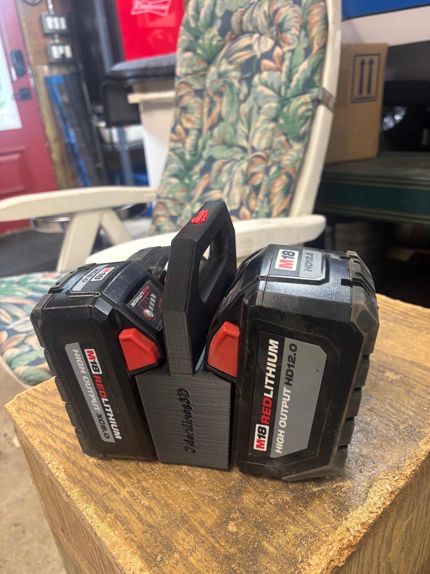 Battery Caddy for Milwaukee M18 Batteries – holds 4 Batteries, Optional Milwaukee Packout Mounting