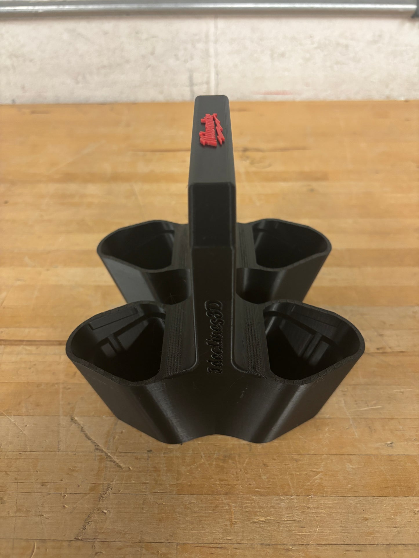 Battery Caddy for Milwaukee M12 Batteries – holds 4 Batteries, Optional Milwaukee Packout Mounting