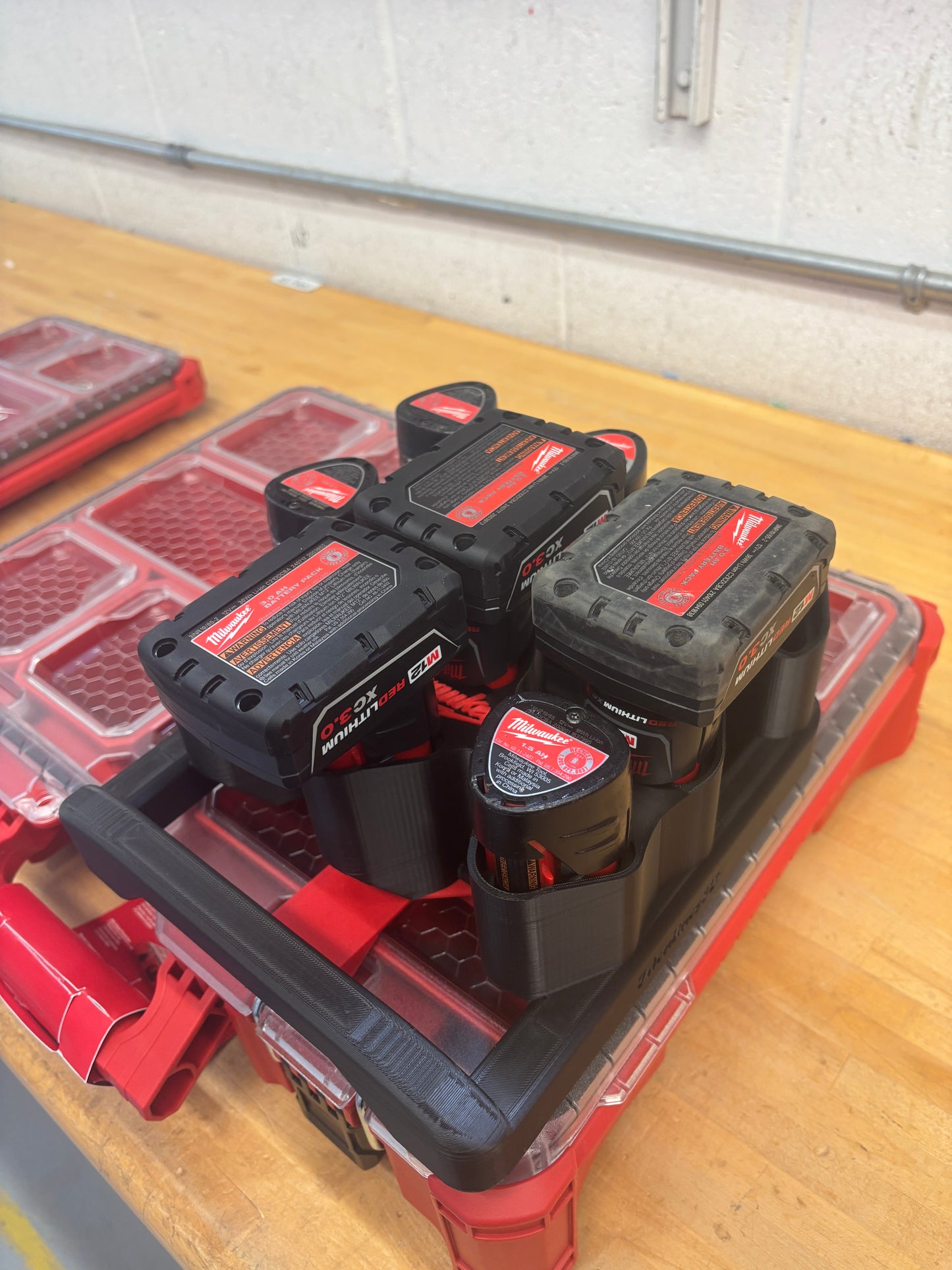 Milwaukee Packout Holder Carrier for Milwaukee M12 Batteries - holds 9 Batteries