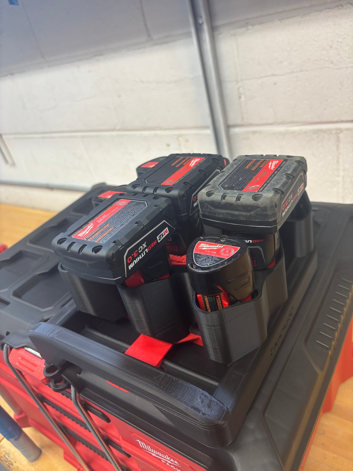 Milwaukee Packout Holder Carrier for Milwaukee M12 Batteries - holds 9 Batteries