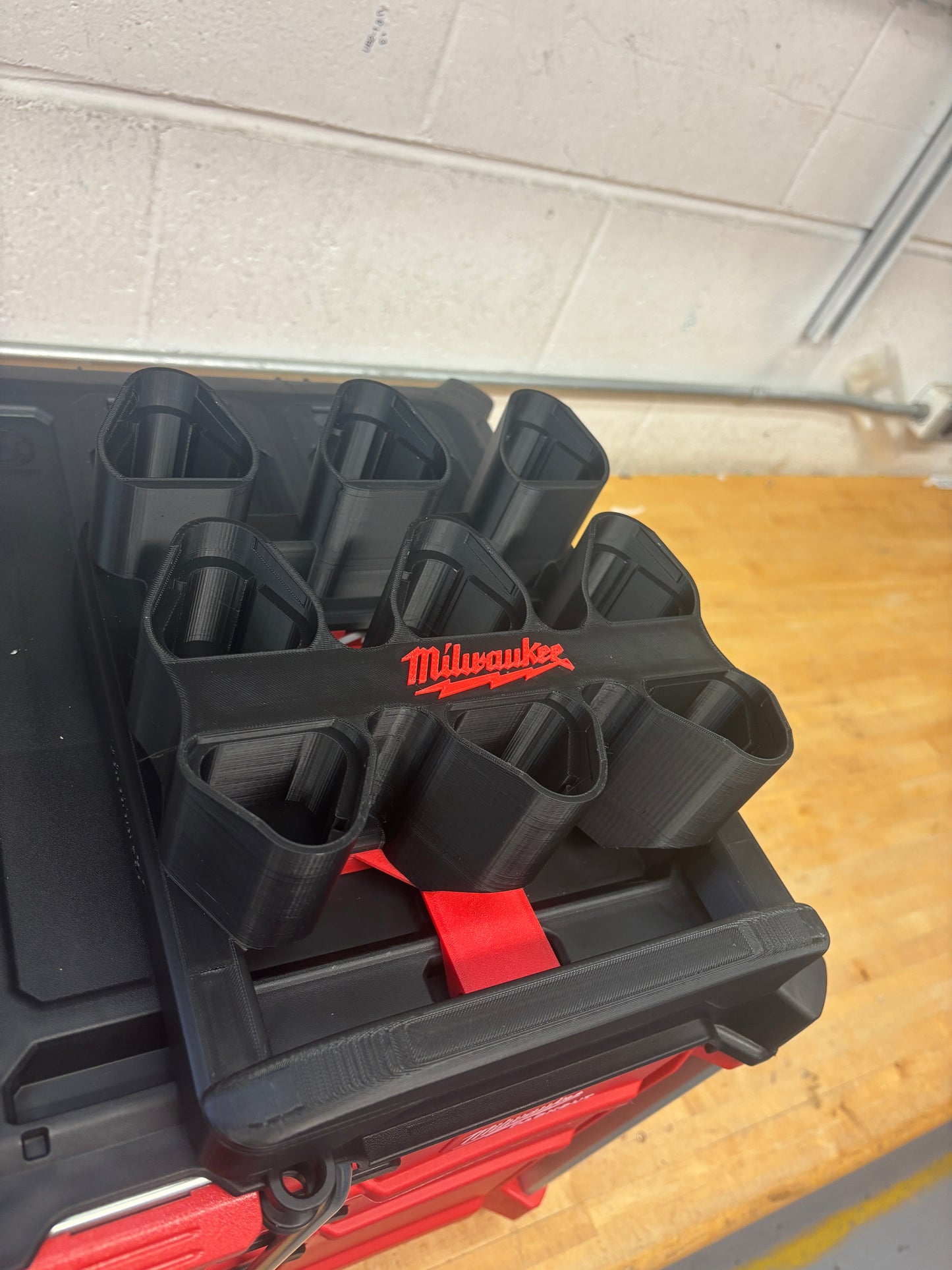 Milwaukee Packout Holder Carrier for Milwaukee M12 Batteries - holds 9 Batteries