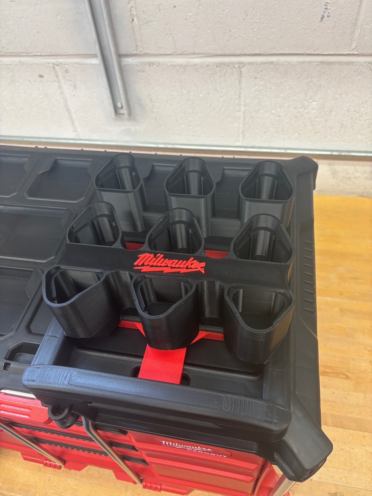Milwaukee Packout Holder Carrier for Milwaukee M12 Batteries - holds 9 Batteries