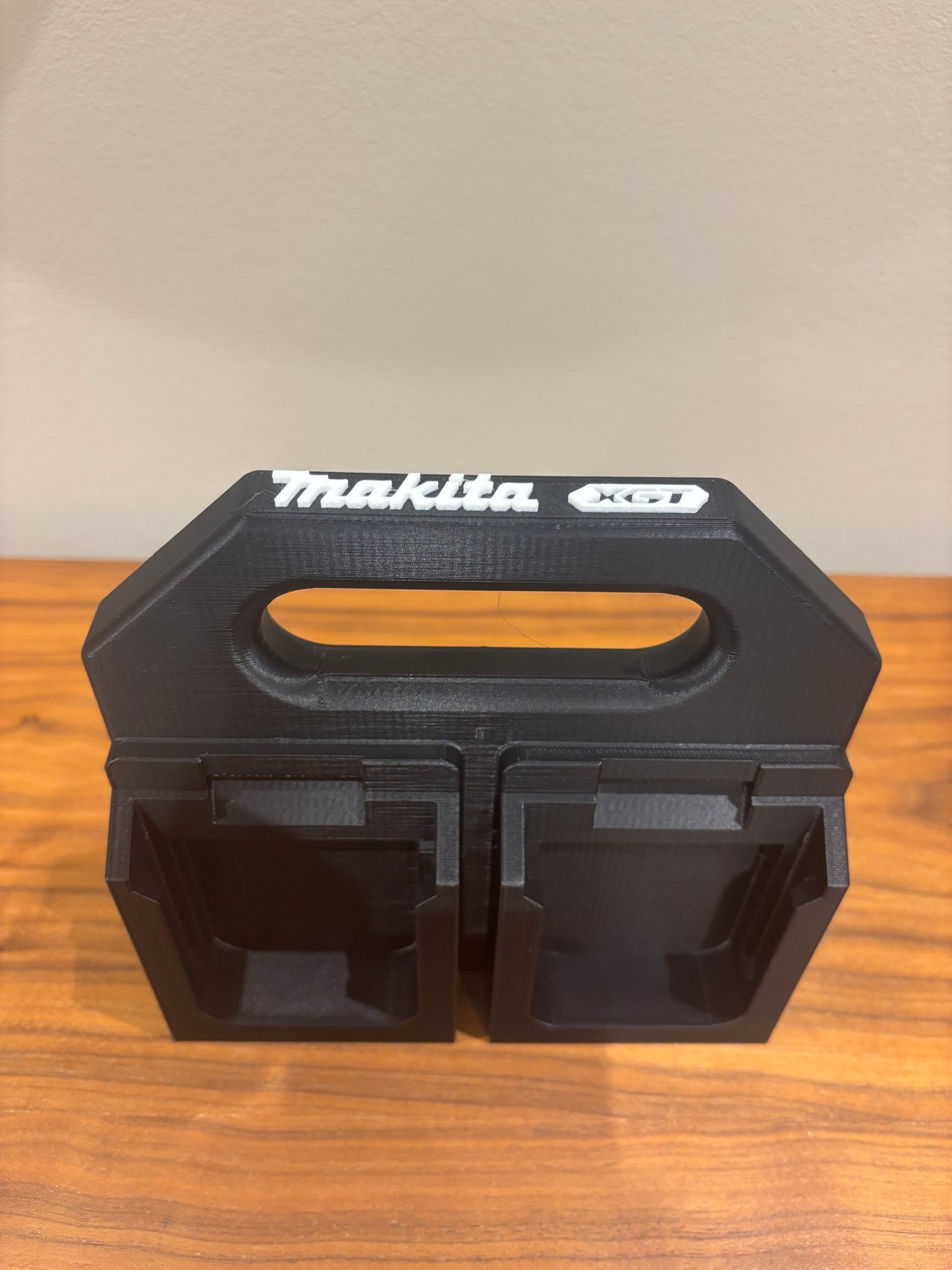 Battery Caddy for Makita XGT 40V Batteries – holds 4 Batteries, Optional Milwaukee Packout Mounting