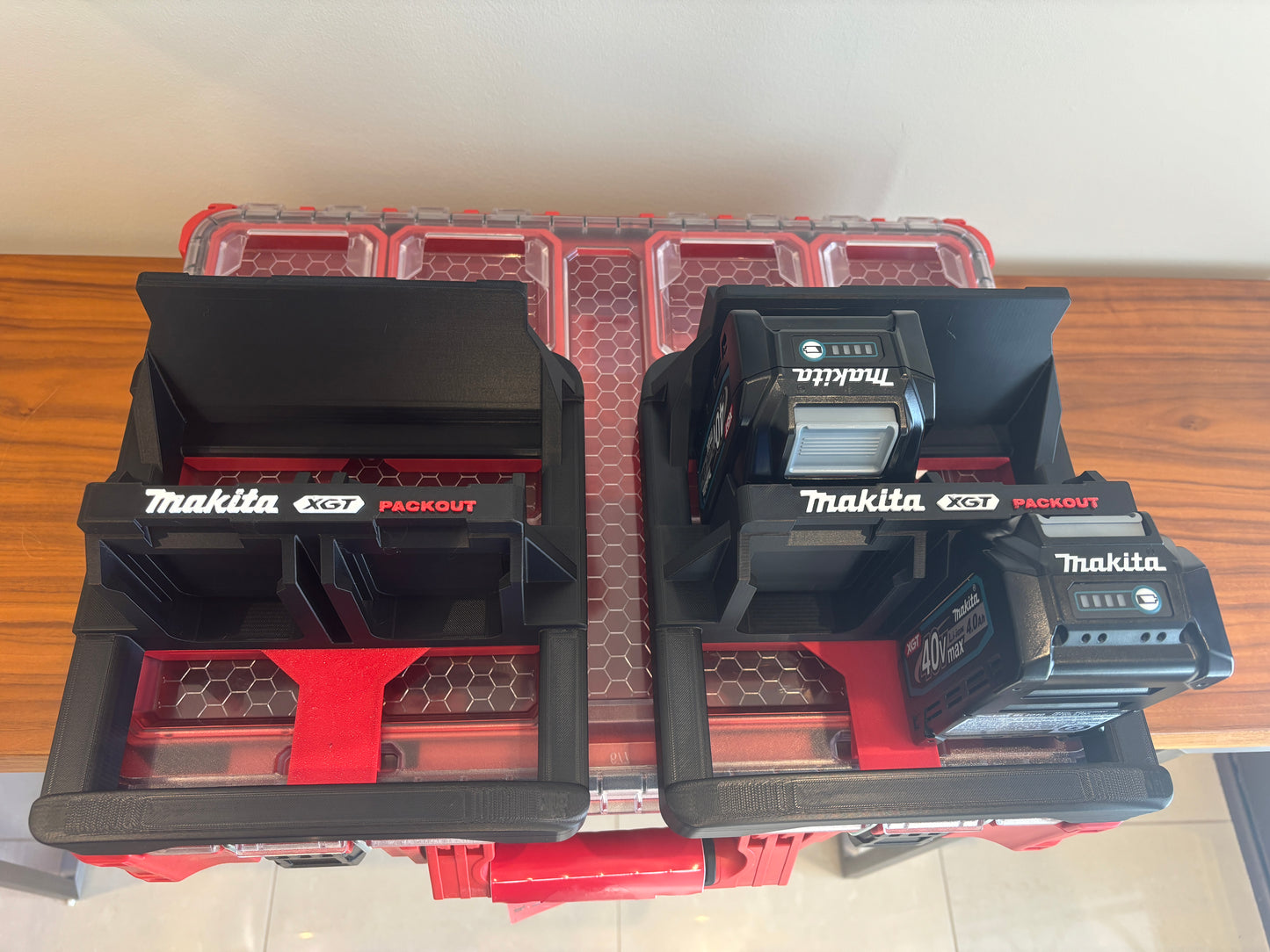 Milwaukee Packout Holder Carrier for Makita XGT 40V Batteries - holds 6 Batteries