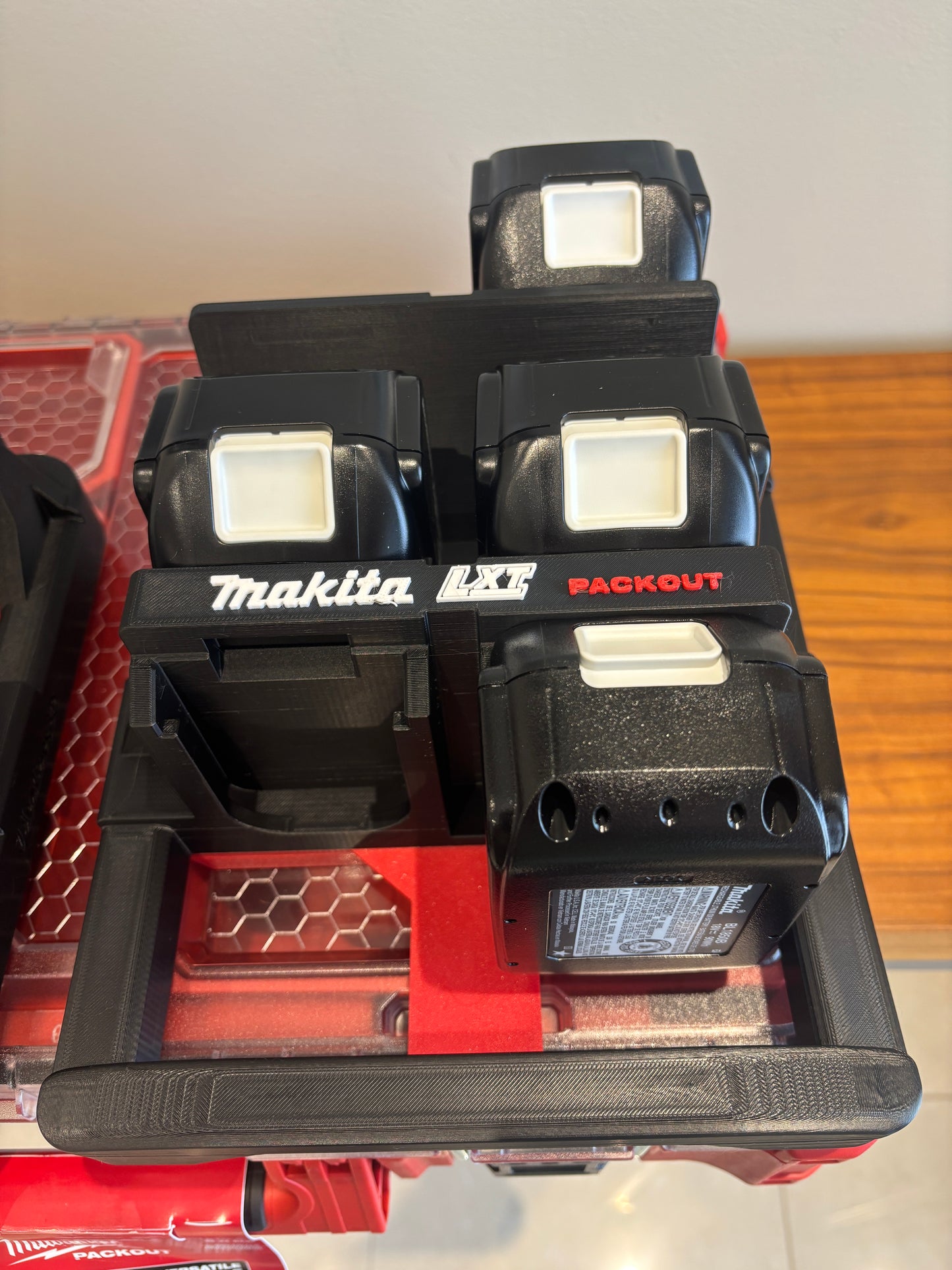 Milwaukee Packout Holder Carrier for Makita LXT 18V Batteries - holds 6 Batteries