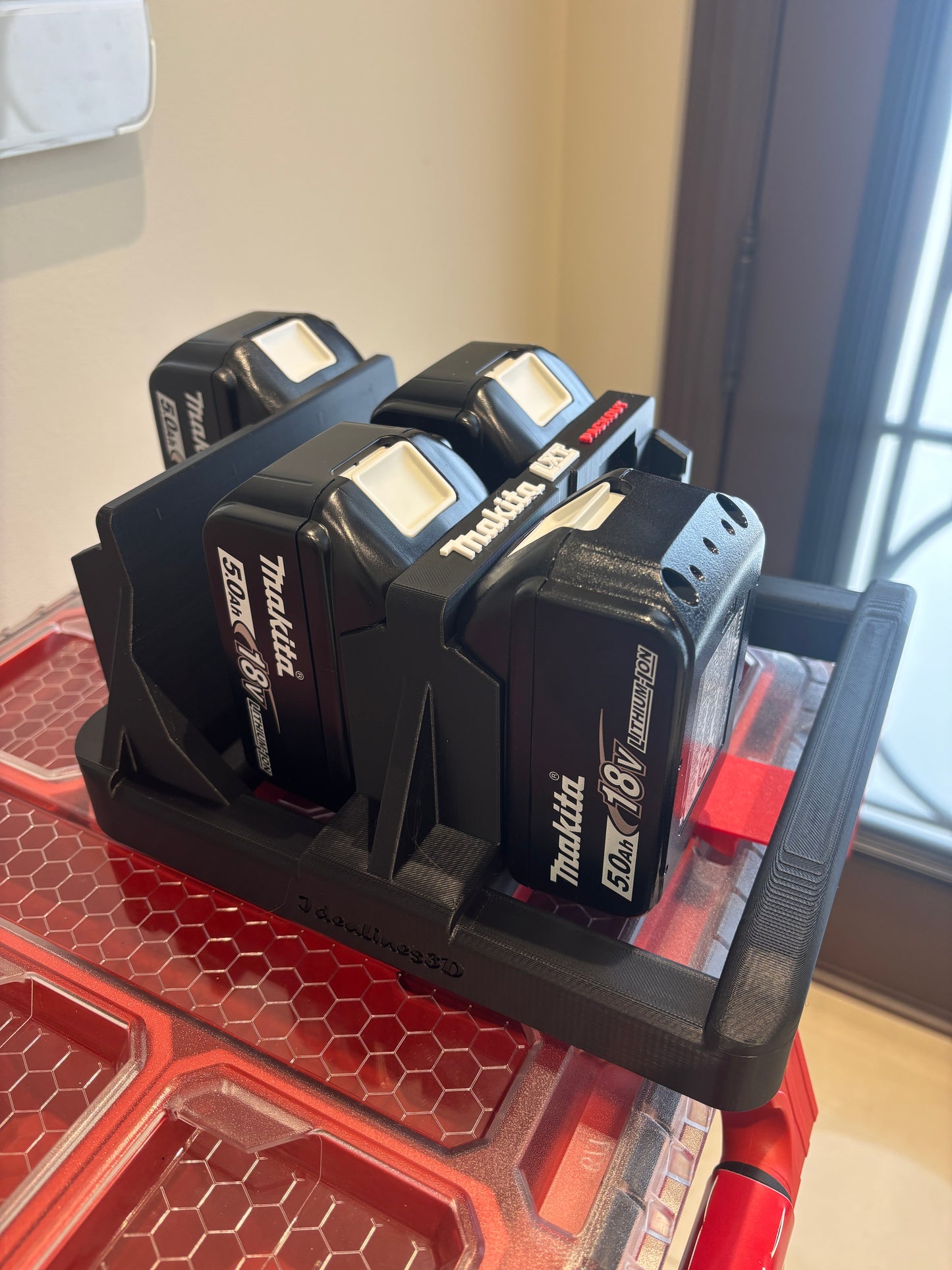 Milwaukee Packout Holder Carrier for Makita LXT 18V Batteries - holds 6 Batteries