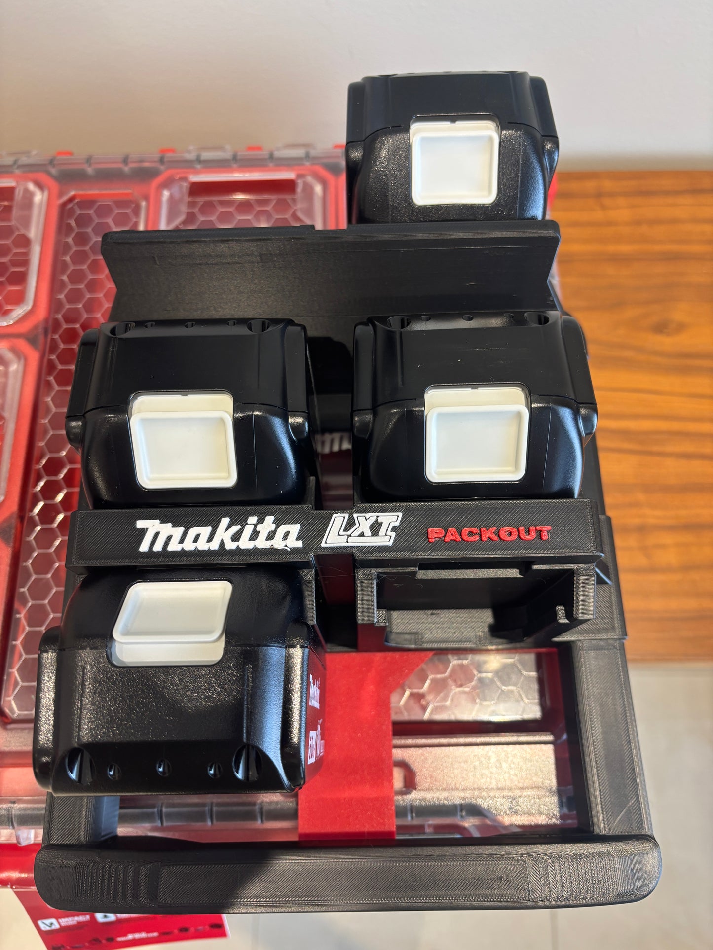 Milwaukee Packout Holder Carrier for Makita LXT 18V Batteries - holds 6 Batteries