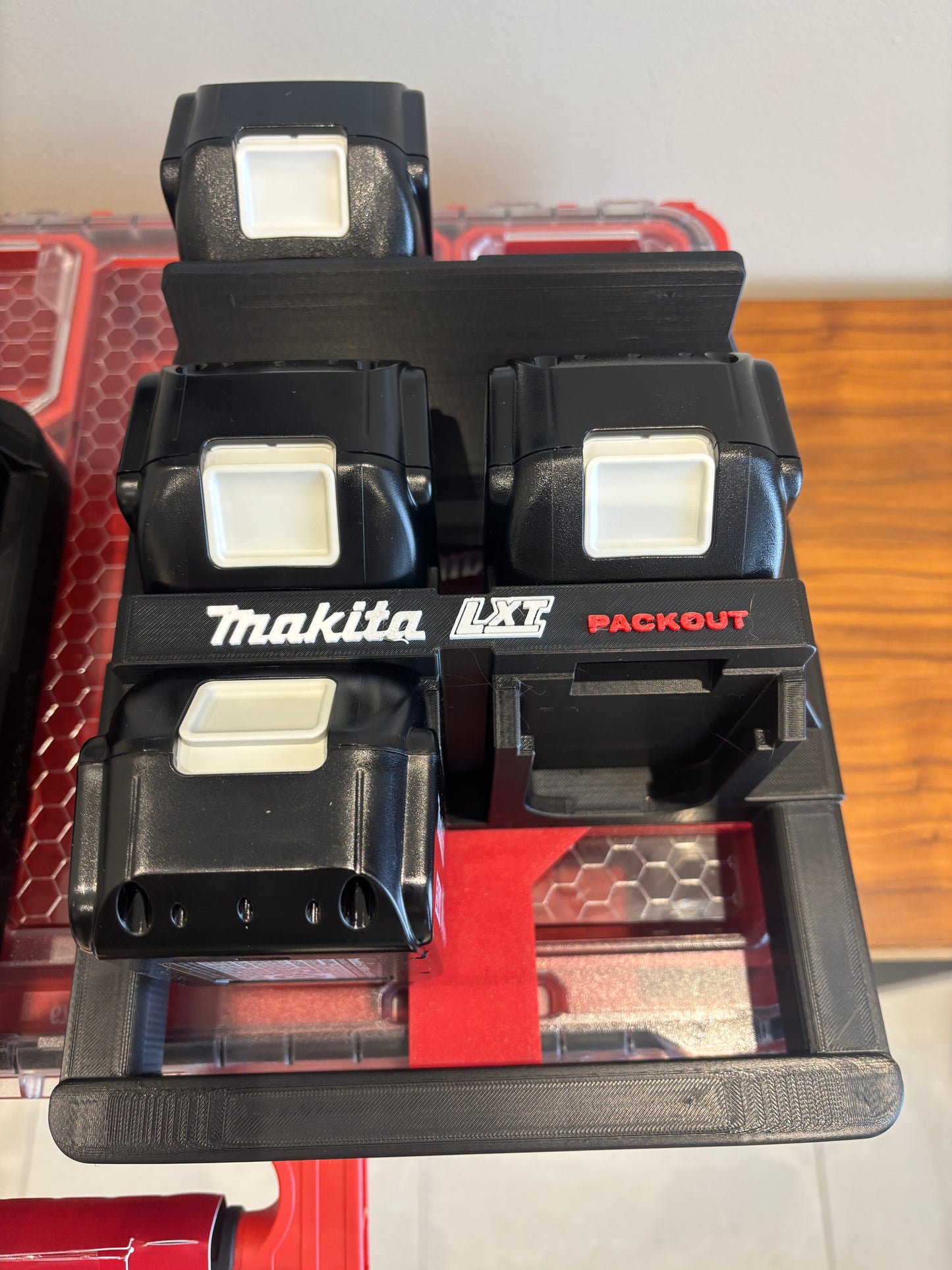 Milwaukee Packout Holder Carrier for Makita LXT 18V Batteries - holds 6 Batteries