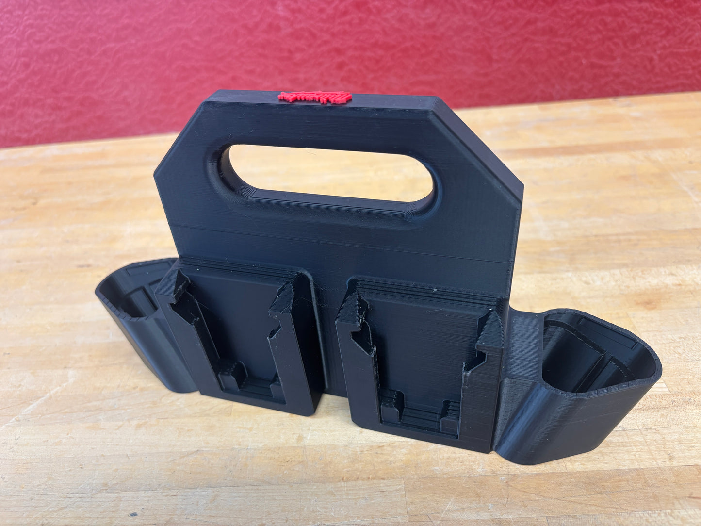 Battery Caddy for Milwaukee Combo M12 and M18 Batteries – holds 4xM18 and 2xM12 Batteries, Optional Milwaukee Packout Mounting