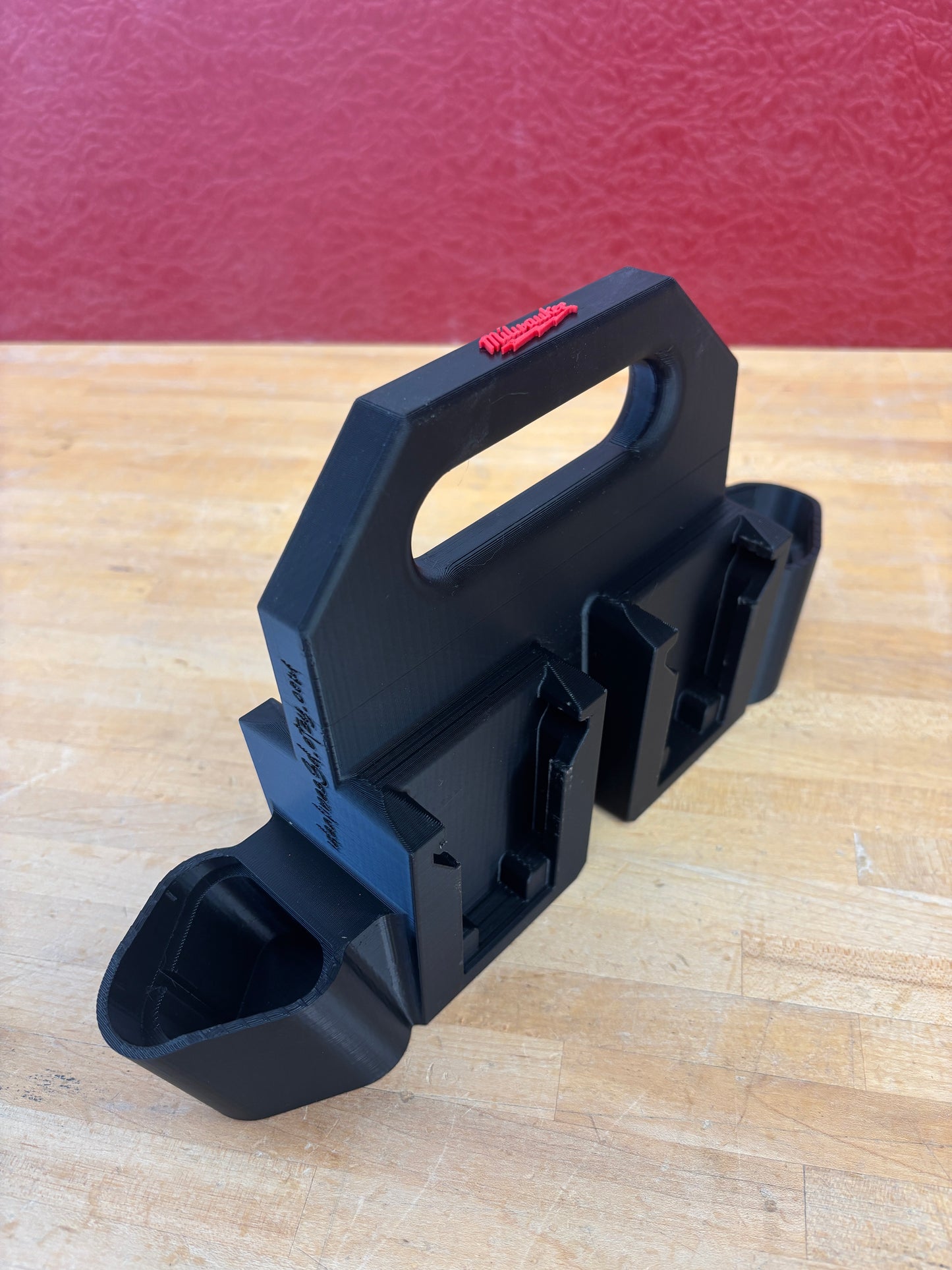 Battery Caddy for Milwaukee Combo M12 and M18 Batteries – holds 4xM18 and 2xM12 Batteries, Optional Milwaukee Packout Mounting