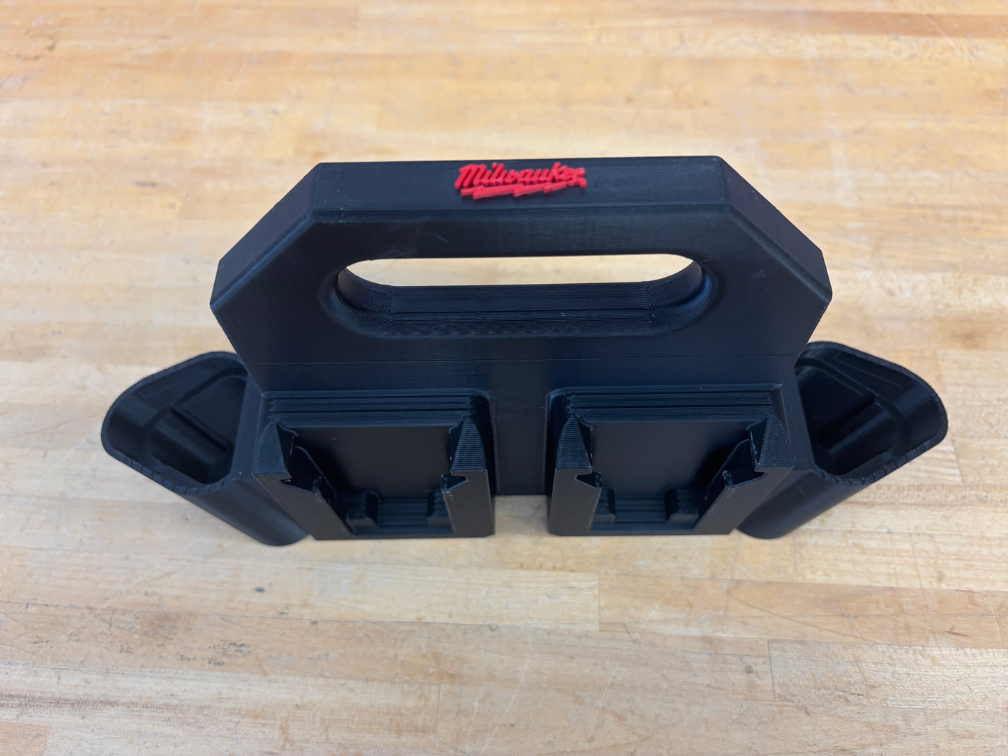 Battery Caddy for Milwaukee Combo M12 and M18 Batteries – holds 4xM18 and 2xM12 Batteries, Optional Milwaukee Packout Mounting
