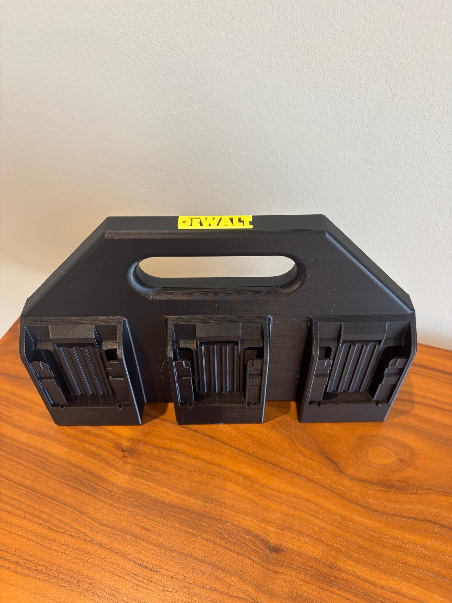 Battery Caddy for DeWalt 20V and 60V Battery – holds 6 Batteries, Optional Milwaukee Packout Mounting