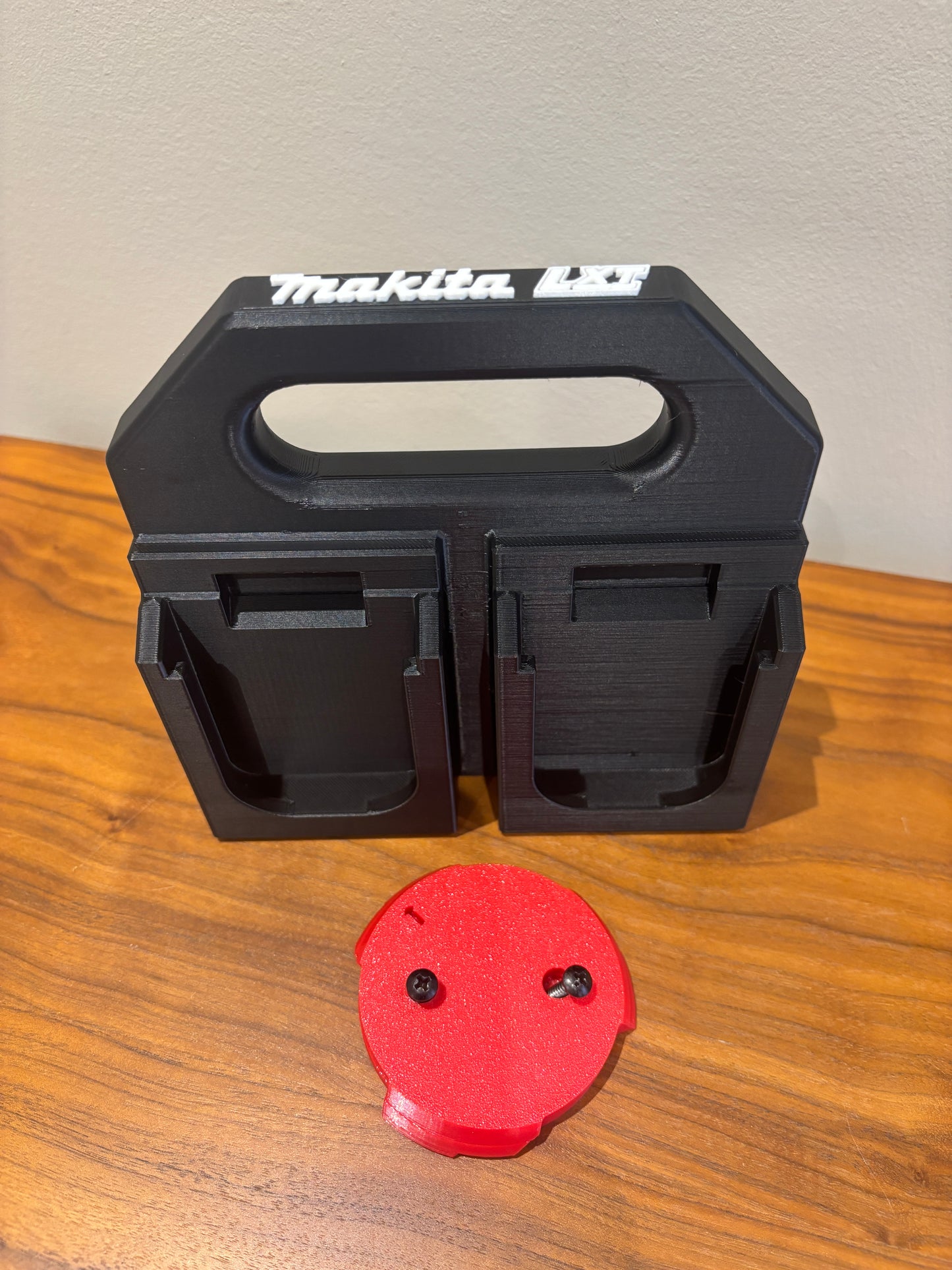 Battery Caddy for Makita LTX 18V Batteries – holds 4 Batteries, Optional Milwaukee Packout Mounting
