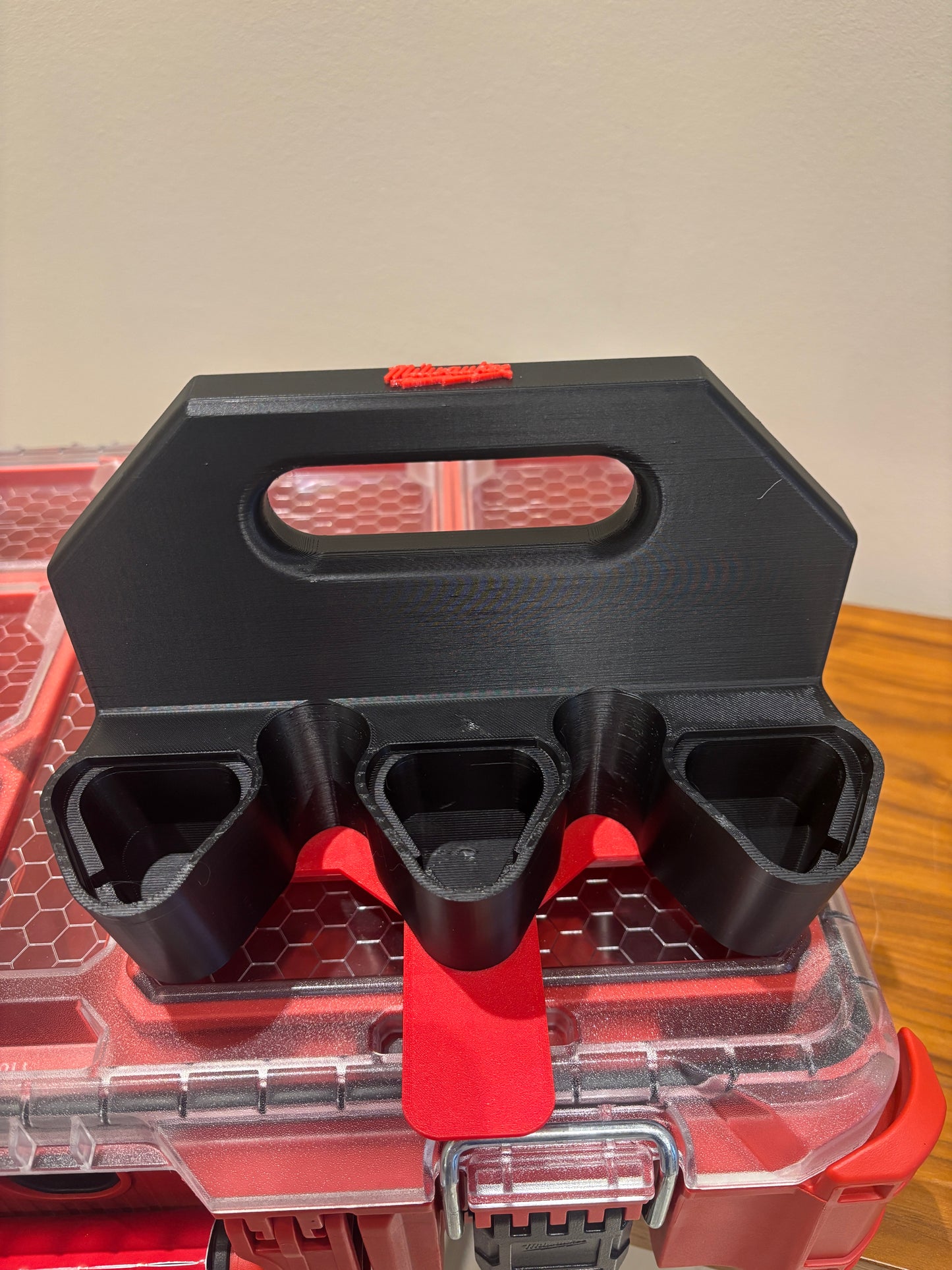Battery Caddy for Milwaukee M12 Batteries – holds 6 Batteries, Optional Milwaukee Packout Mounting