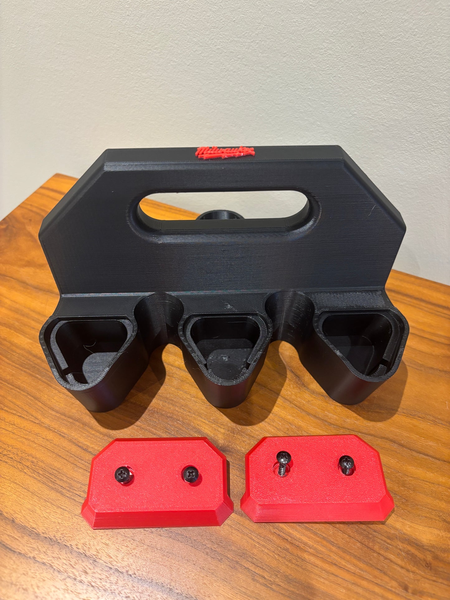 Battery Caddy for Milwaukee M12 Batteries – holds 6 Batteries, Optional Milwaukee Packout Mounting