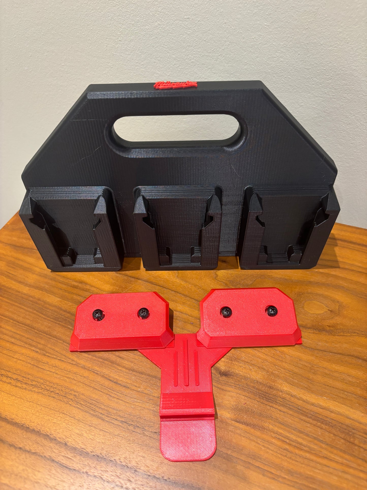 Battery Caddy for Milwaukee M18 Batteries – holds 6 Batteries, Optional Milwaukee Packout Mounting