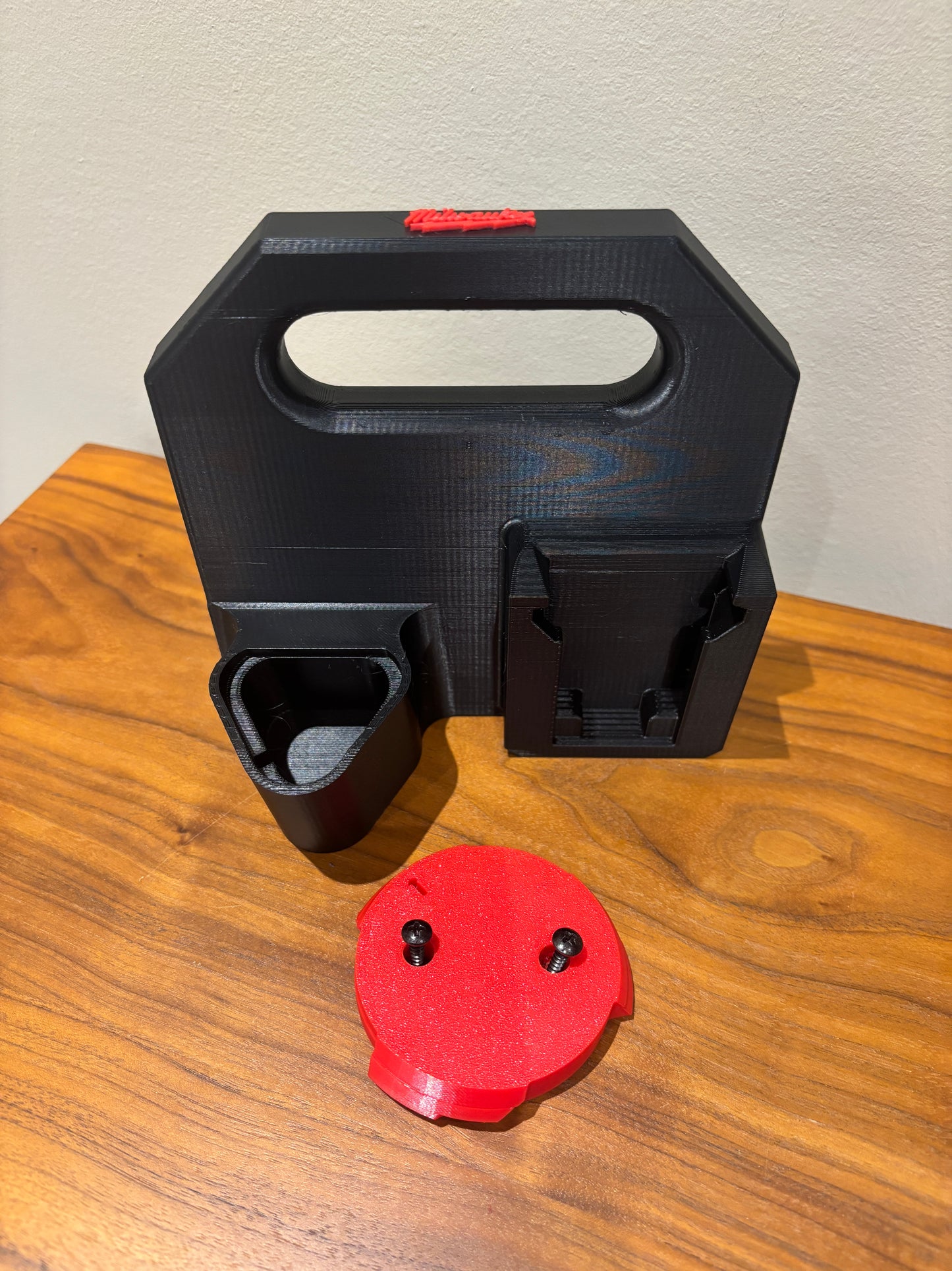 Battery Caddy for Milwaukee Combo M12 and M18 Batteries – holds 4 Batteries, Optional Milwaukee Packout Mounting