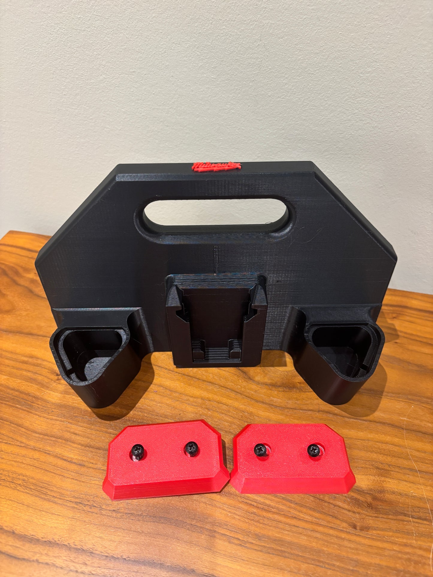Battery Caddy for Milwaukee Combo M12 and M18 Batteries – holds 6 Batteries, Optional Milwaukee Packout Mounting