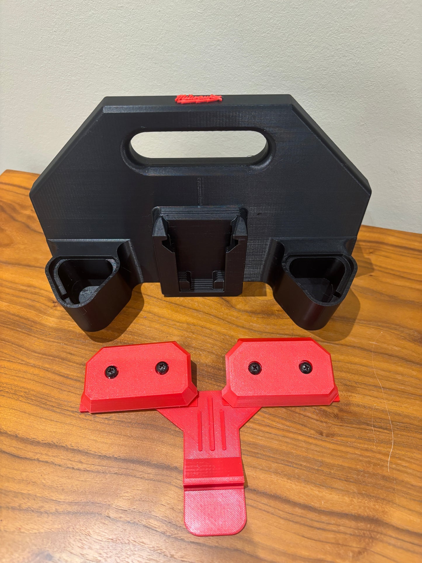 Battery Caddy for Milwaukee Combo M12 and M18 Batteries – holds 6 Batteries, Optional Milwaukee Packout Mounting