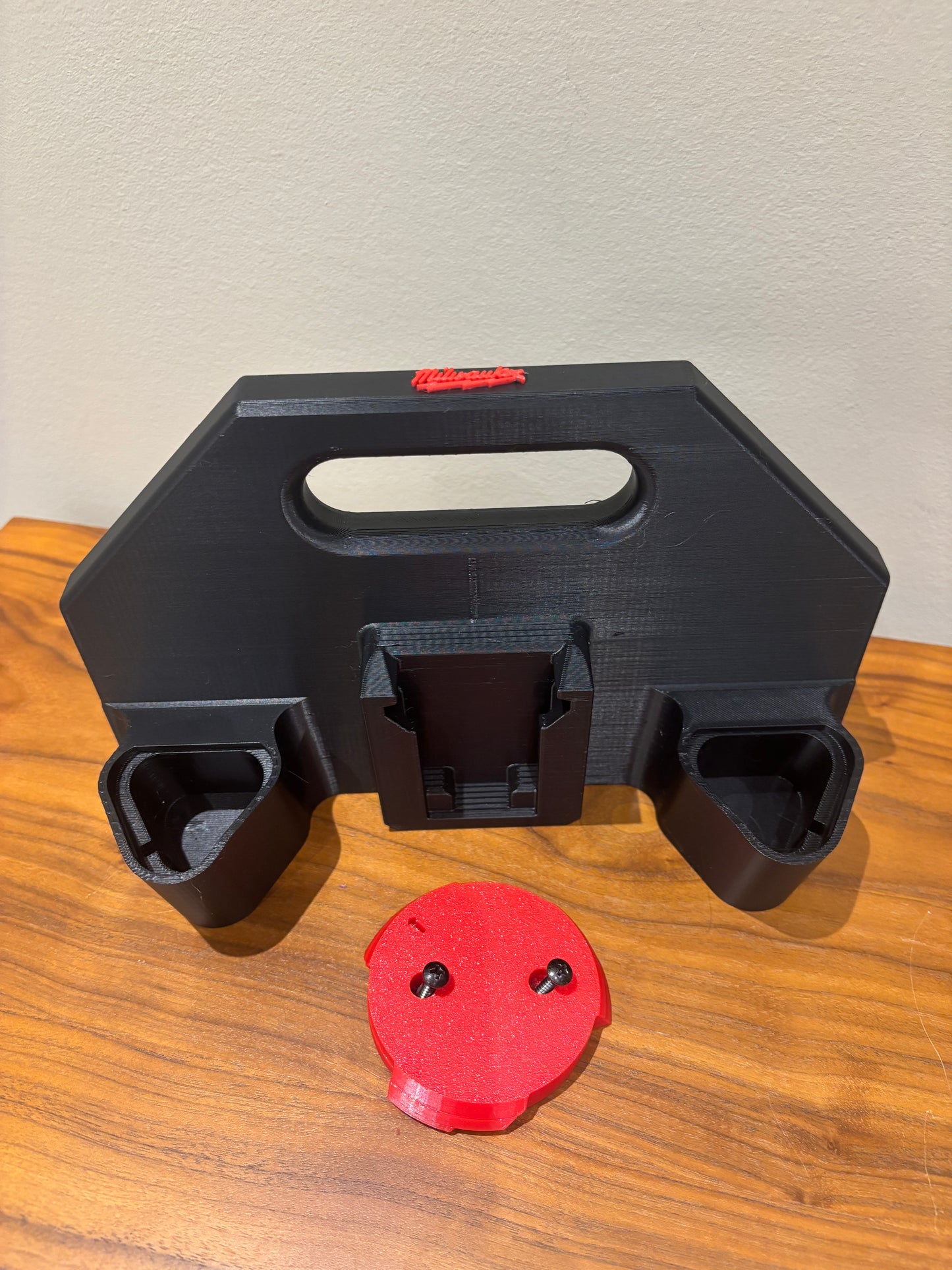 Battery Caddy for Milwaukee Combo M12 and M18 Batteries – holds 6 Batteries, Optional Milwaukee Packout Mounting