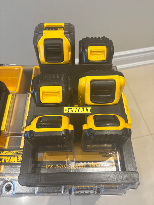 DeWalt TOUGHSYSTEM 2.0 Holder Carrier for DeWalt 20V and 60V Batteries - holds 6 Batteries