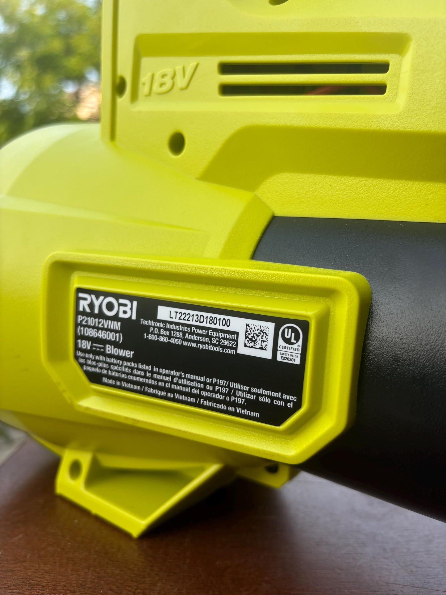 Short Round Nozzle For Ryobi 18V ONE+ 350CFM and 110MPH P21012 Leaf Blower