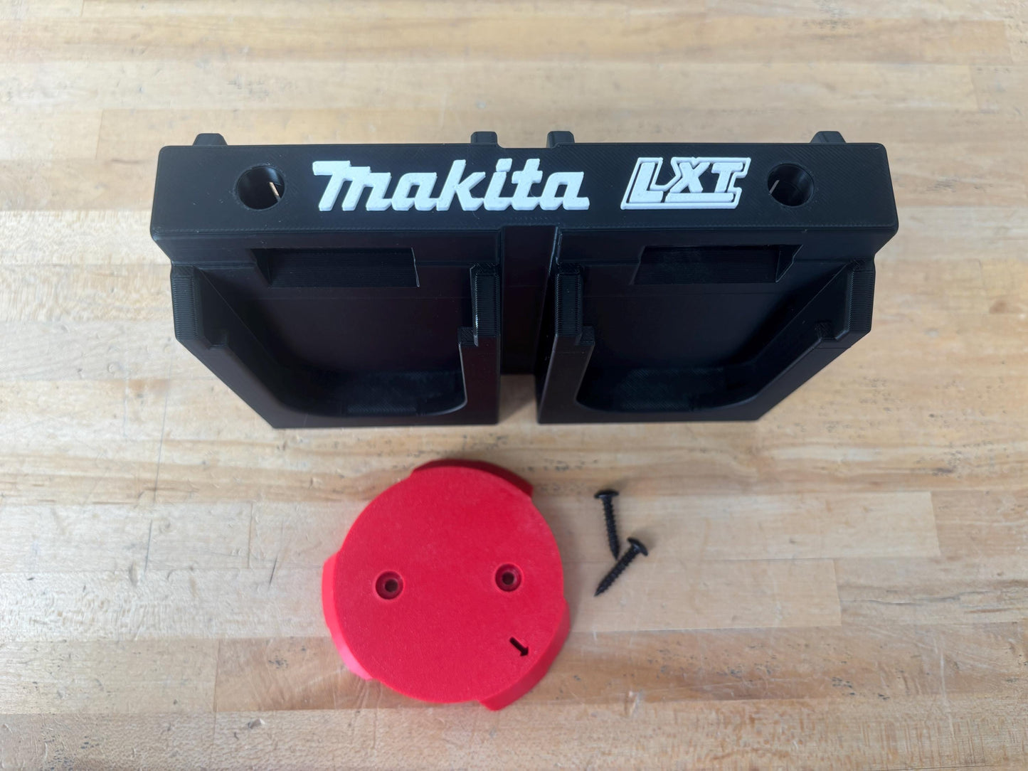 Wall Mount Holder for Makita 18V LXT Batteries – holds 4 Batteries, Optional Packout Mounting