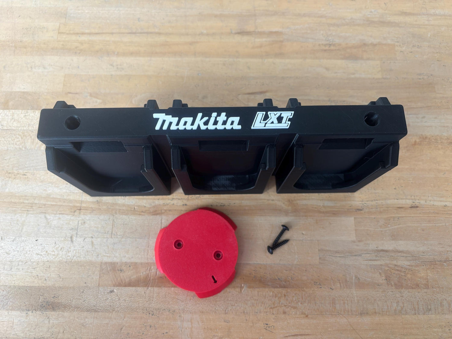 Wall Mount Holder for Makita 18V LXT Batteries – holds 6 Batteries, Optional Packout Mounting