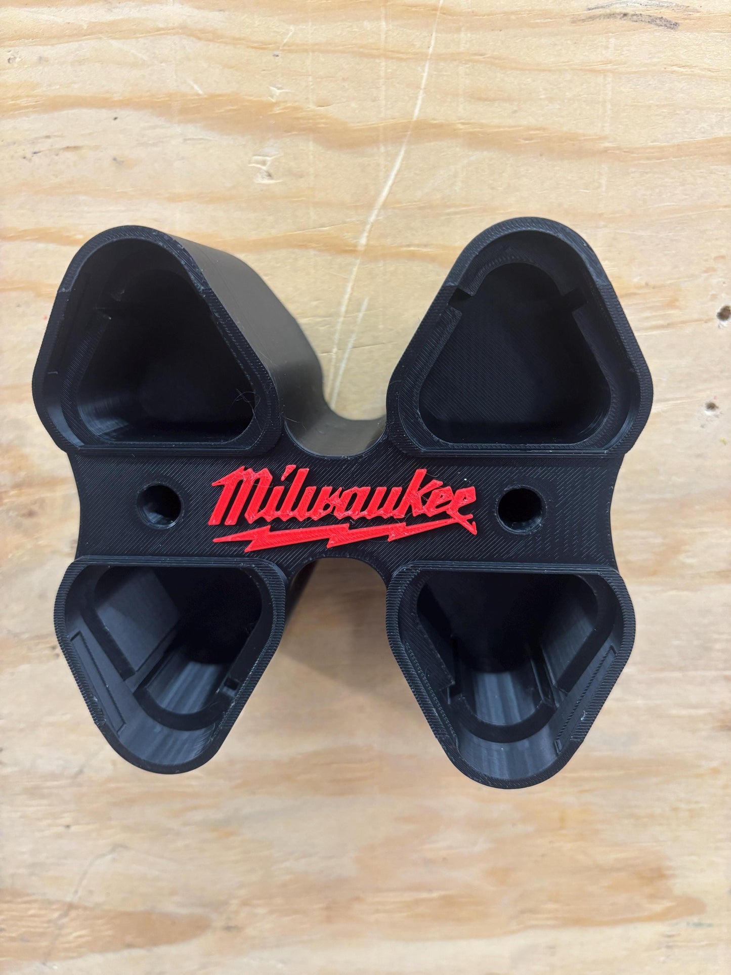 Wall Mount Holder for Milwaukee M12 Batteries – holds 4 Batteries, Optional Packout Mounting