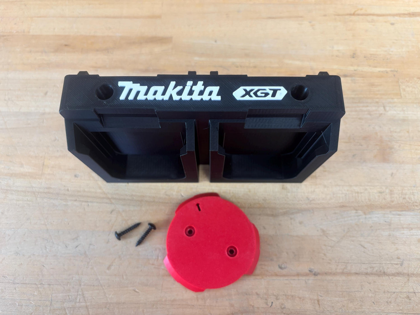 Wall Mount Holder for Makita 40V XGT Batteries – holds 4 Batteries, Optional Packout Mounting