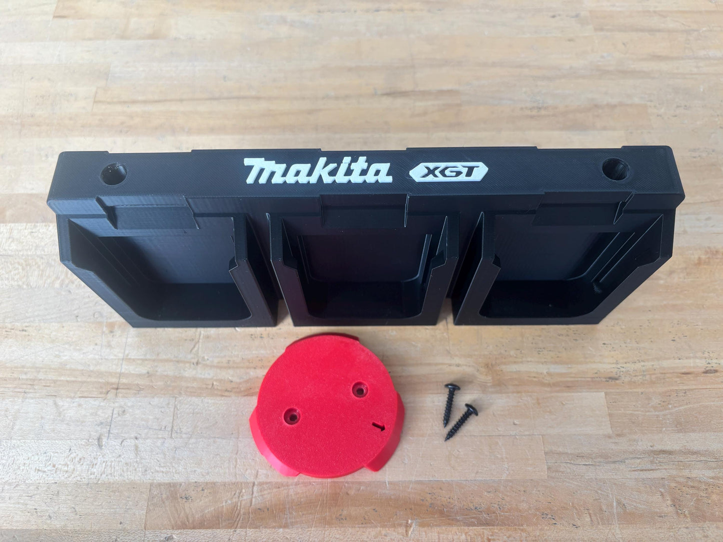 Wall Mount Holder for Makita 40V XGT Batteries – holds 6 Batteries, Optional Packout Mounting