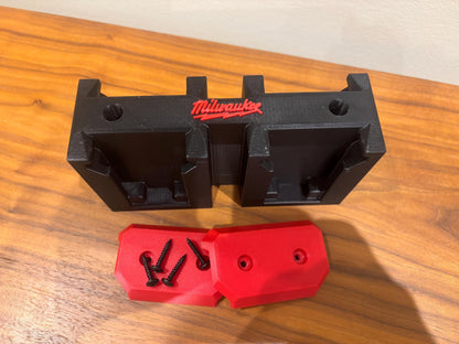 Wall Mount Holder for Milwaukee M18 Batteries – holds 4 Batteries, Optional Packout Mounting