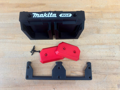 Wall Mount Holder for Makita 40V XGT Batteries – holds 4 Batteries, Optional Packout Mounting
