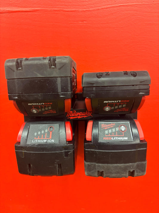 Wall Mount Holder for Milwaukee M18 Batteries – holds 4 Batteries, Optional Packout Mounting