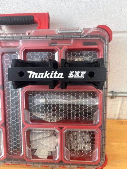 Wall Mount Holder for Makita 18V LXT Batteries – holds 4 Batteries, Optional Packout Mounting