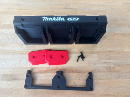 Wall Mount Holder for Makita 40V XGT Batteries – holds 6 Batteries, Optional Packout Mounting