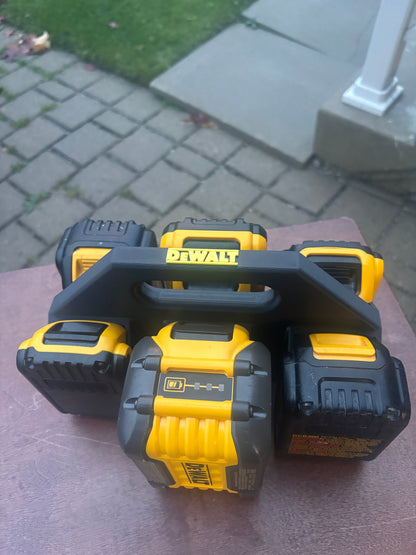 Battery Caddy for DeWalt 20V and 60V Battery  – holds 6 Batteries, Optional Milwaukee Packout Mounting
