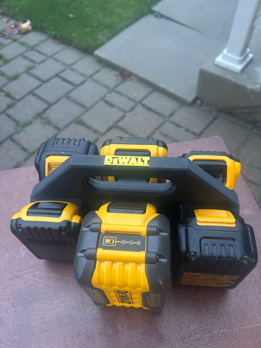 Battery Caddy for DeWalt 20V and 60V Battery  – holds 6 Batteries, Optional Milwaukee Packout Mounting