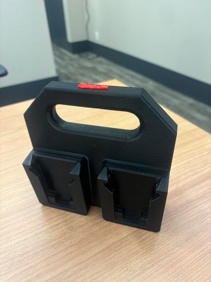 Battery Caddy for Milwaukee M18 Batteries  – holds 4 Batteries, Optional Milwaukee Packout Mounting