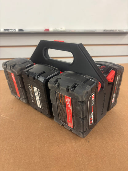 Battery Caddy for Milwaukee M18 Batteries  – holds 6 Batteries, Optional Milwaukee Packout Mounting